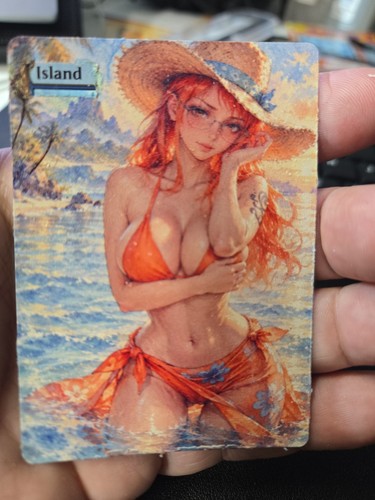 Mtg island altered art - island,, card